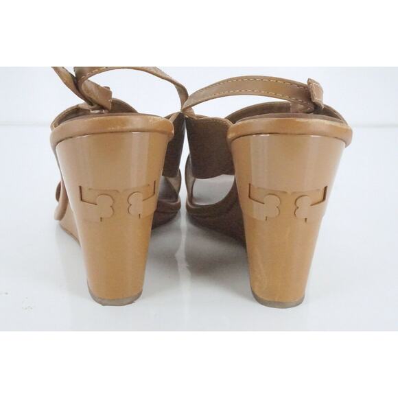 Tory Burch Gabrielle Cross Ankle Strap Slingback Wedge Sandal Size 9 New $350 - Picture 7 of 11